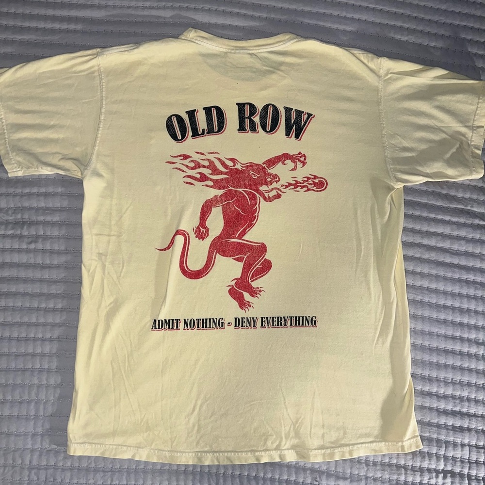 Cream T-Shirt with Red Graphic